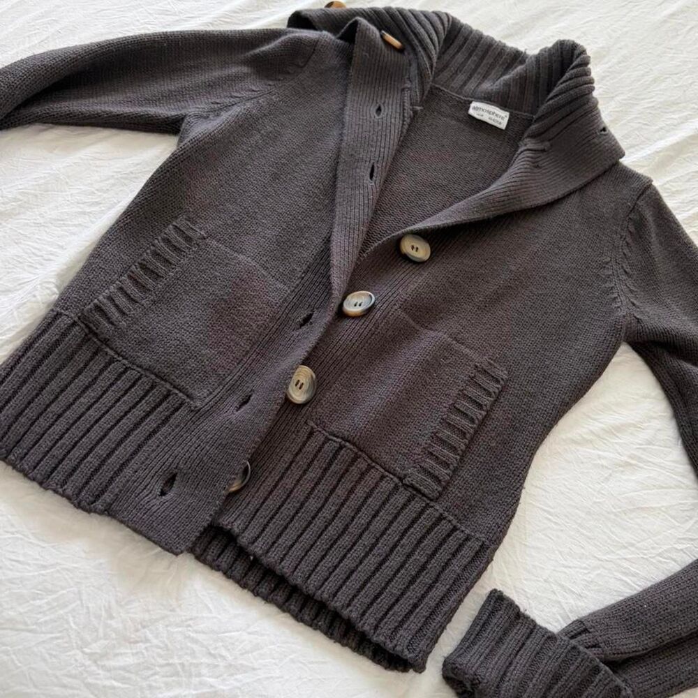ATMOSPHERE Brown Button Cardigan Knit Sweater Womens Size S